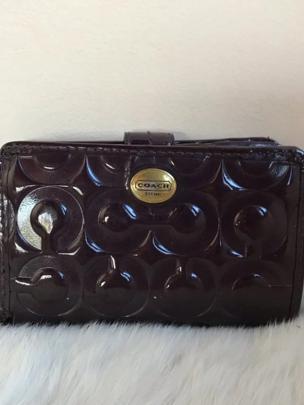 Coach Purple Leather Wallet